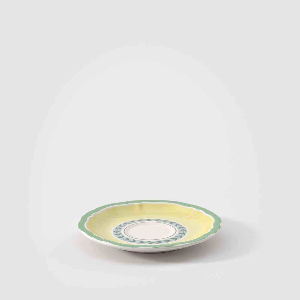 French Garden Espresso cup saucer - Multi-colored, 4.9'', Premium Porcelain