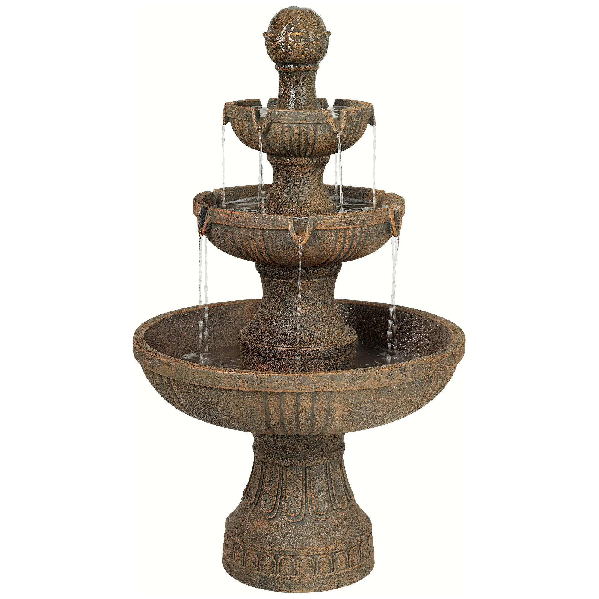 Ravenna 43 High Large Italian Indoor Outdoor Decor Faux Stone Floor Fountain Waterfall Outside Garden Patio