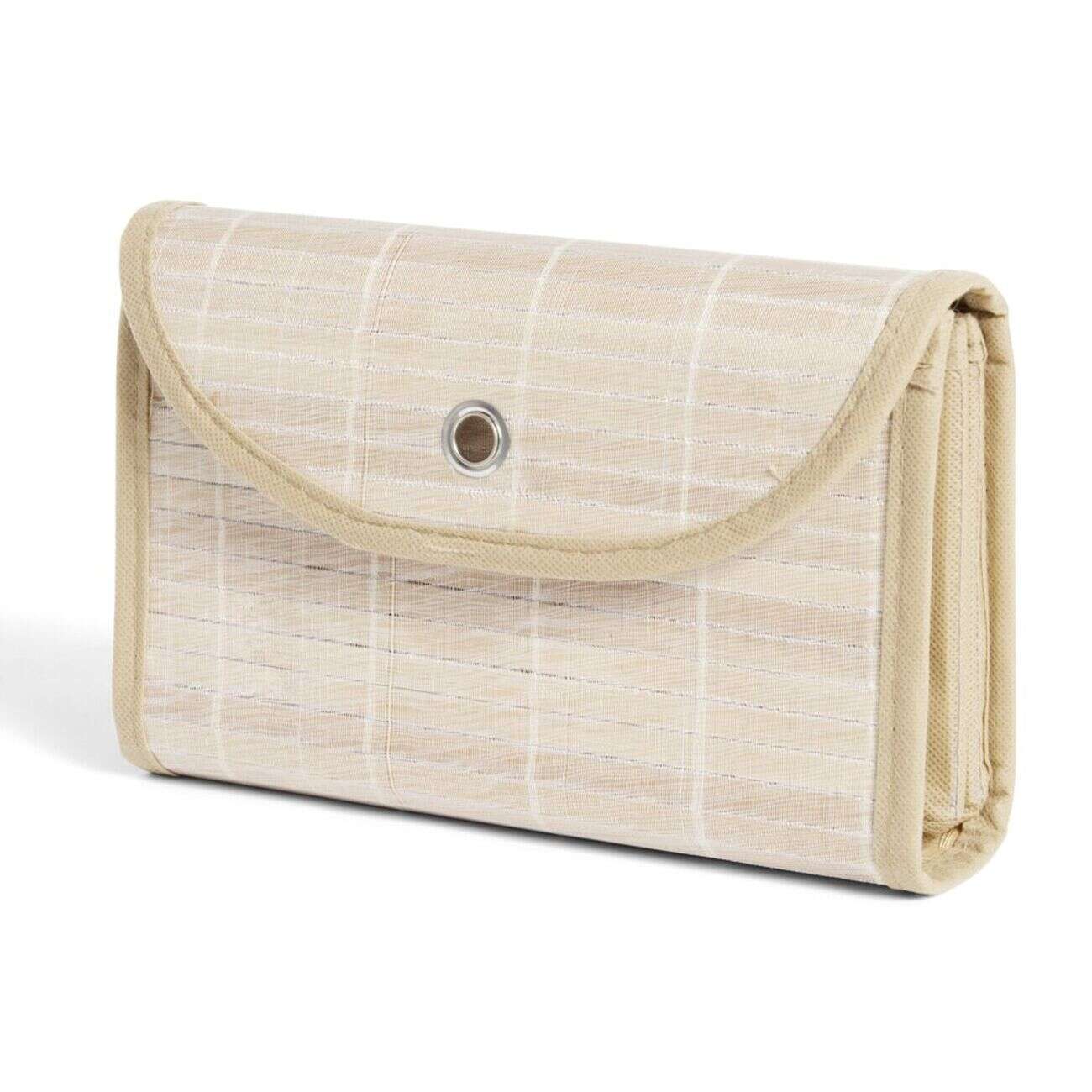 Rangement de porte à suspendre bambou et tissu 2 compartiments 25x9xH49cm