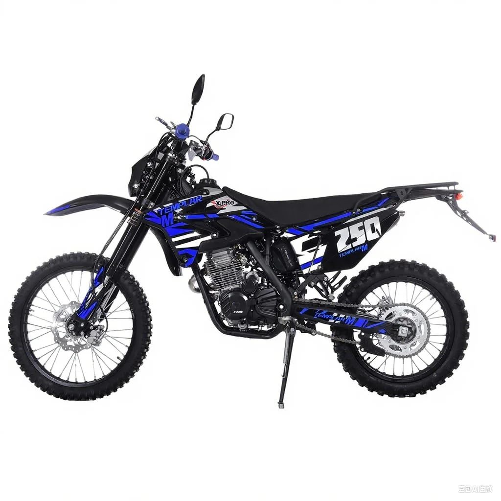 Templar M 250cc Gas Dirt Bike with Engine 5 Speed Pit Bikes Adult Pitbike, Big 21"/18" Wheels!(Blue) - Image 2