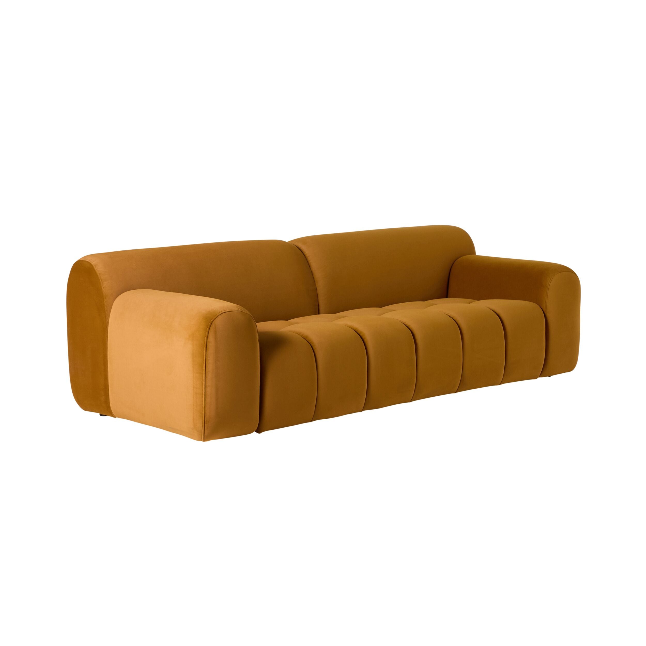 Alexis 3 Seater Velvet Sofa Ochre