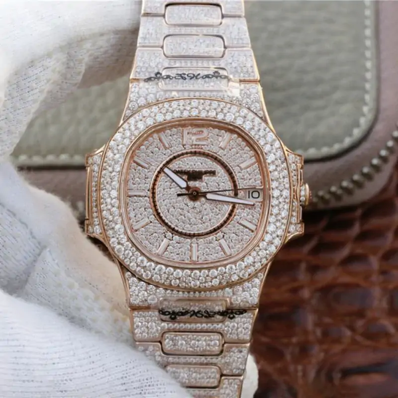 Patek Philippe Nautilus Jumbo 7021 / 1R-001 Full Paved Diamonds Dial