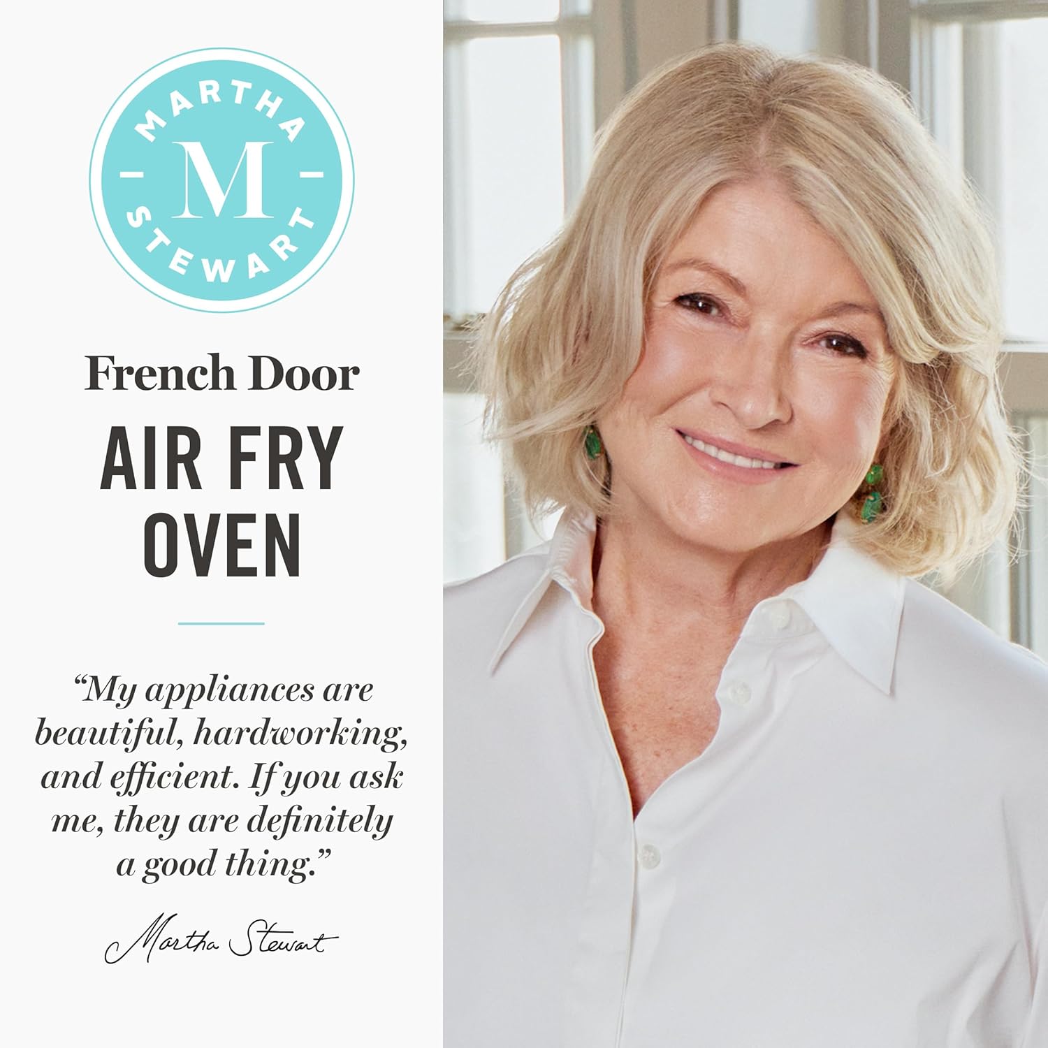 Martha Stewart French Door Air Fryer Toaster & Convection Oven 34QT, Linen