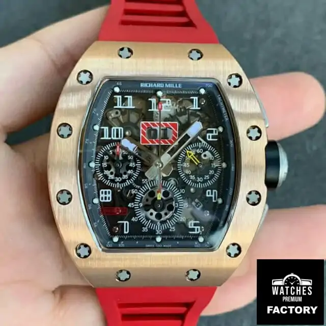 Richard Mille RM011 KV Factory Red Rubber Strap