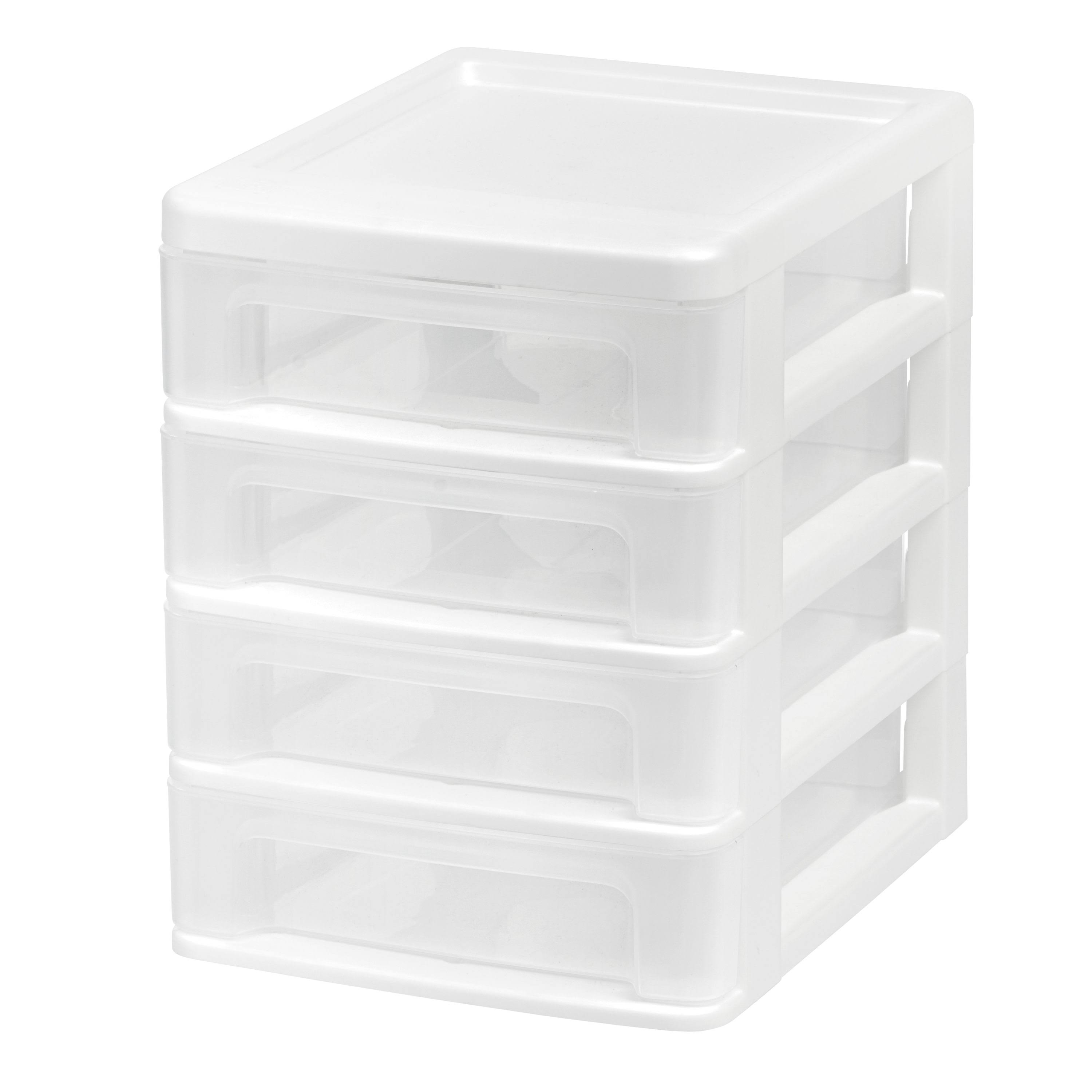 Iris 1pk 4 Drawer Desktop Organizer Compact White