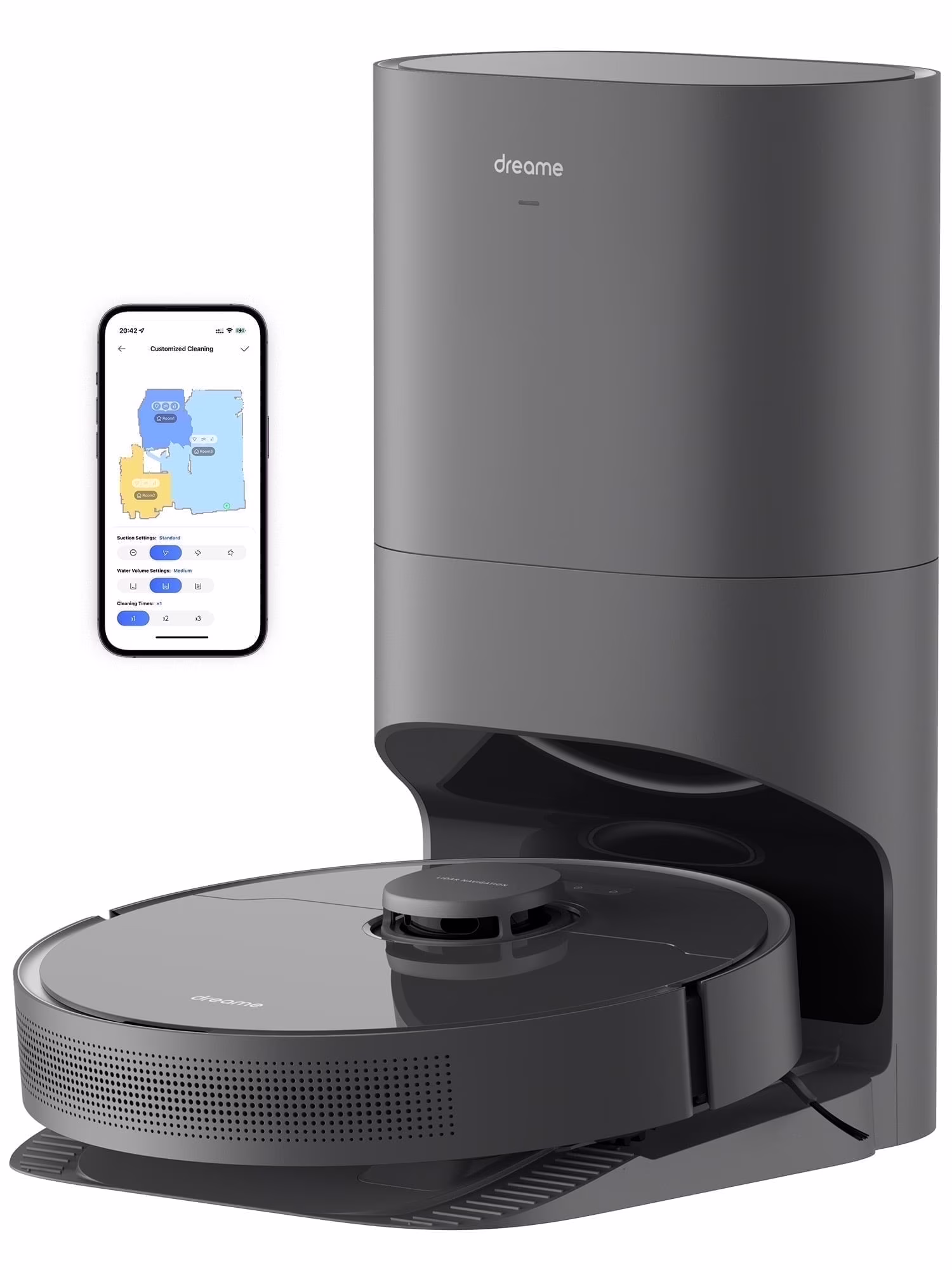 3-in-1 Robot Vacuum and Mop, Advanced AI and LiDAR Navigation, Self-Emptying Base, D10s Plus(Black (New Version)) - Image 3