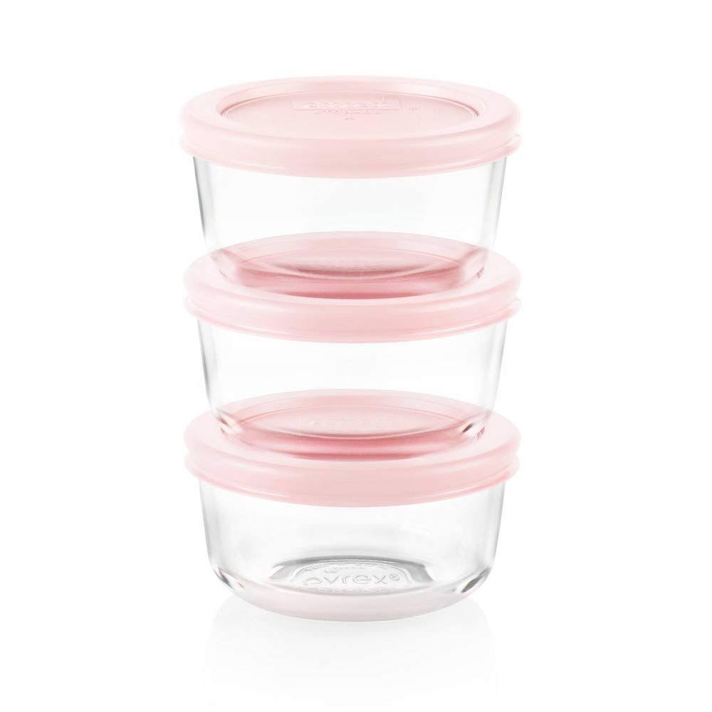 Pyrex 1 Cup Round Food Storage Container Set - Pink