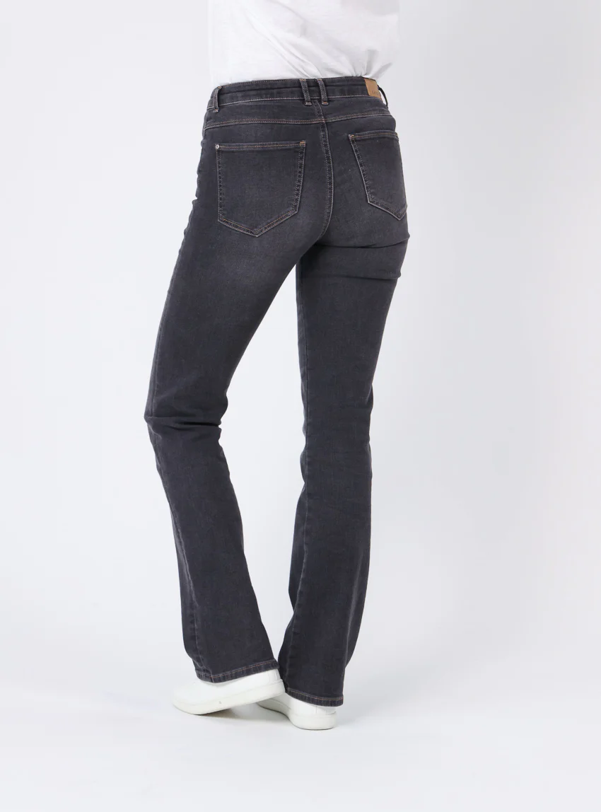 Pantalon bootcut femme gris foncé en coton