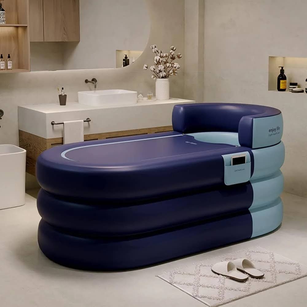 Foldable Portable Soaking Inflatable Bathtub with Electric Air Pump Eco-Friendly Bathing Tub for Shower Stall One-Piece Bath Cover Design with Zipper