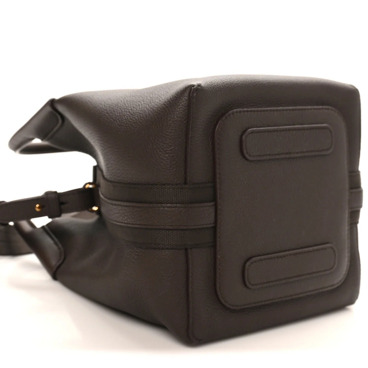 Grained Calfskin Micro Bale Bag Dark Chocolate Licorice