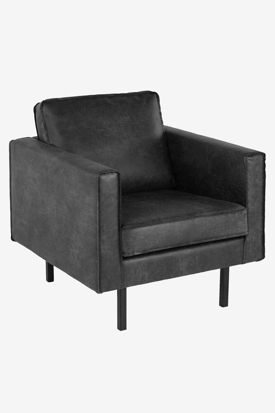 Amsterdam leer outside fauteuil zwart