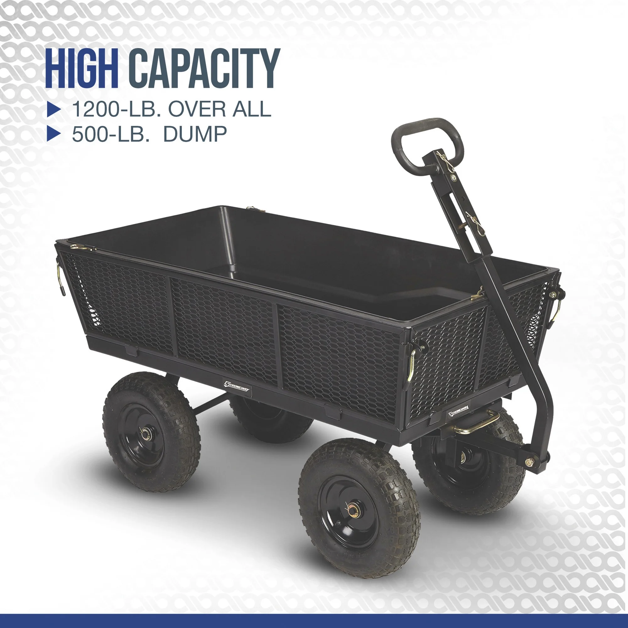 Steel Dump Cart with Removable Liner, 1200-Lb., 9 Cu. Ft. Capacity, 50in.L x 24in.W - Image 2