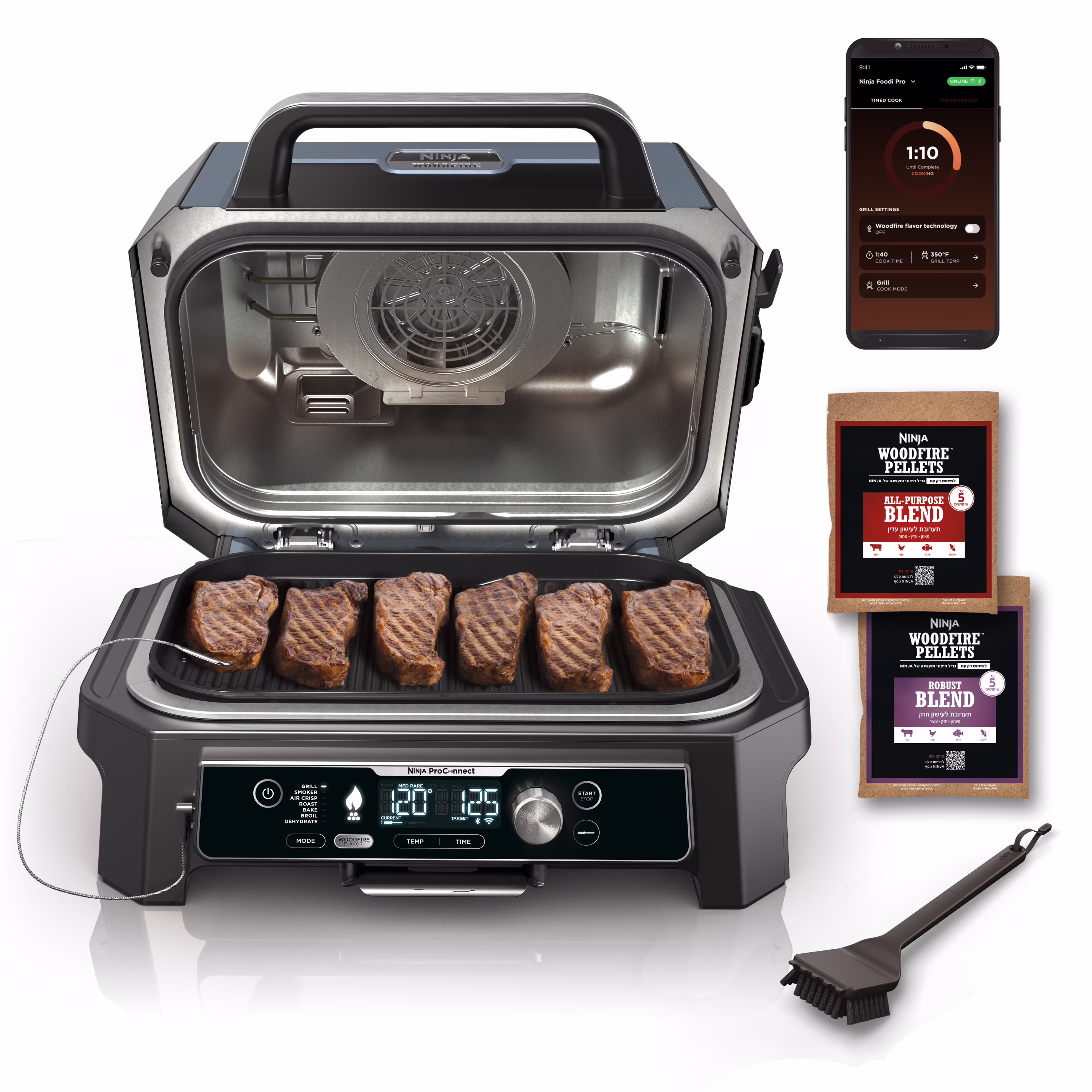 Woodfire ProConnect 20" 1760W Electric Outdoor Grill With Digital Display