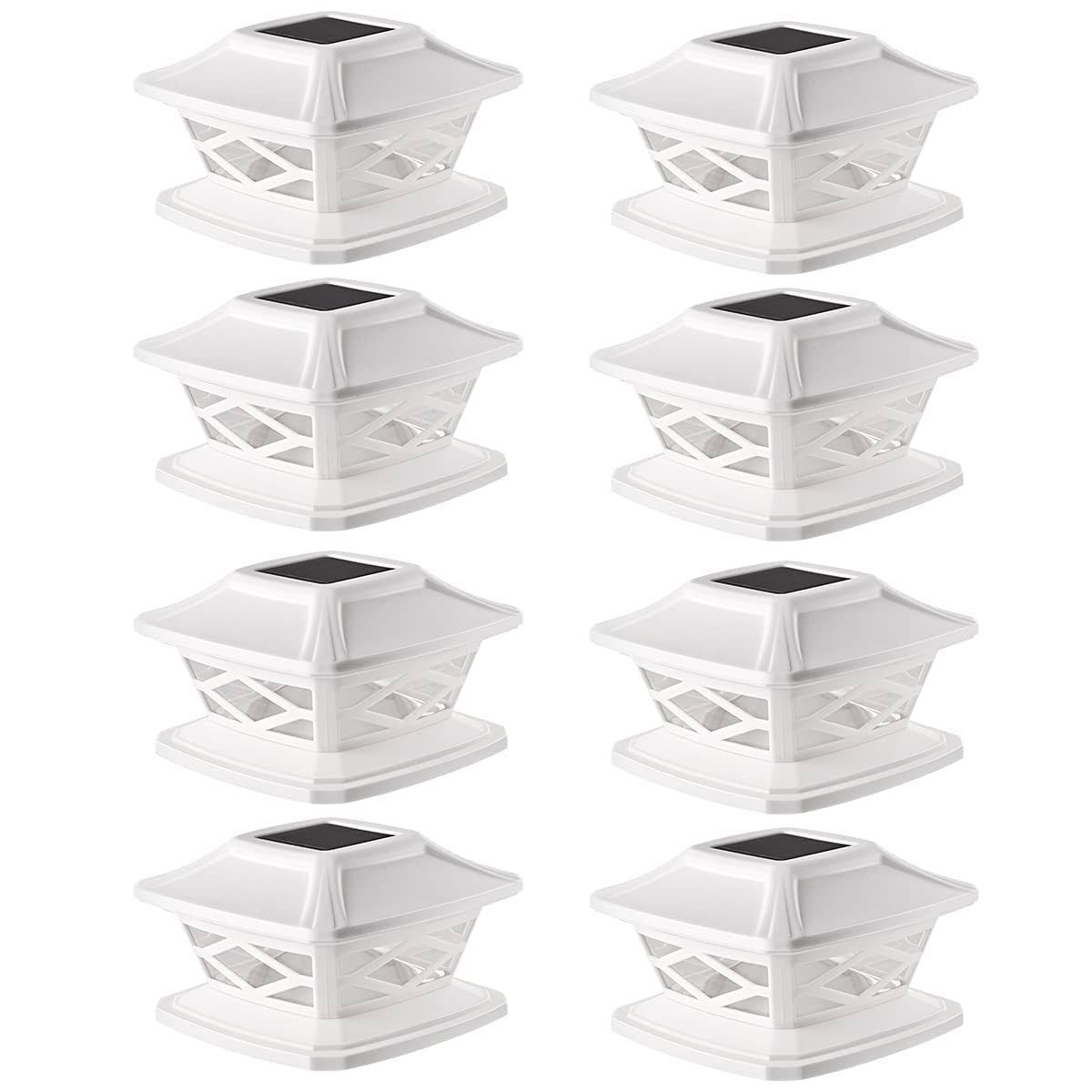 Twinsluxes Solar Post Lights Outdoor 2 Modes Waterproof LED Solar Fence Cap Light for 3.5x3.5 4x4 5x5 and 6x6 Post in patio,d