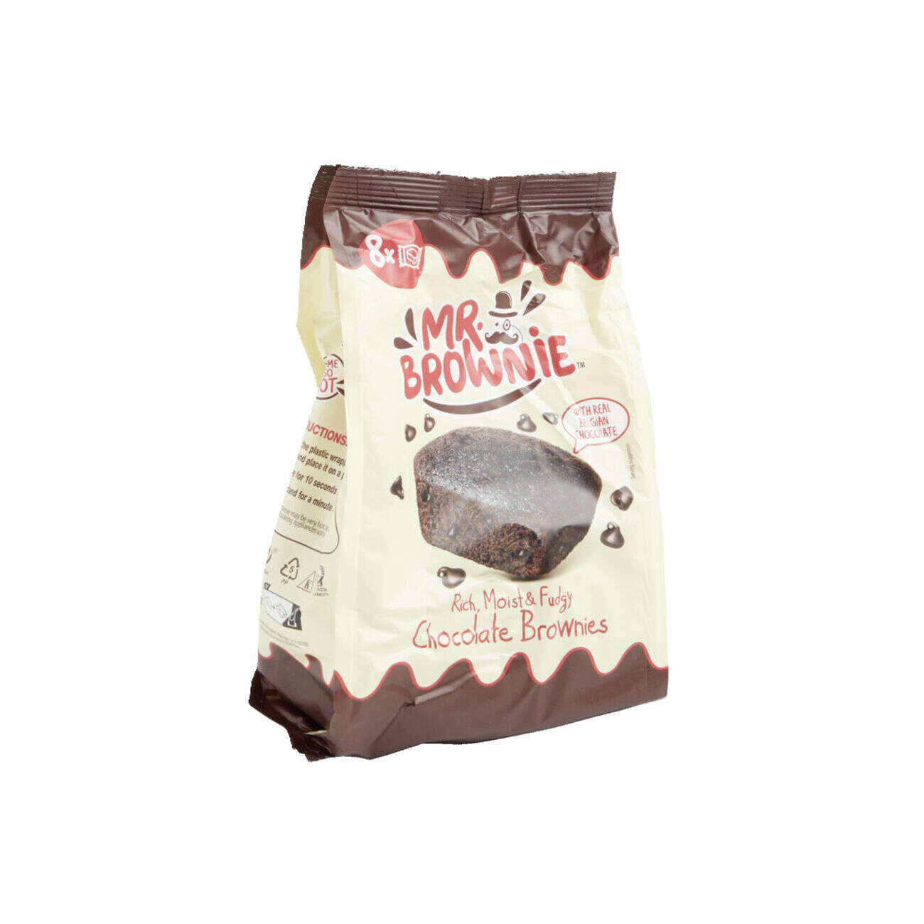 Lot de 8 sachets individuels Mr. Brownie chocolat belge 200g
