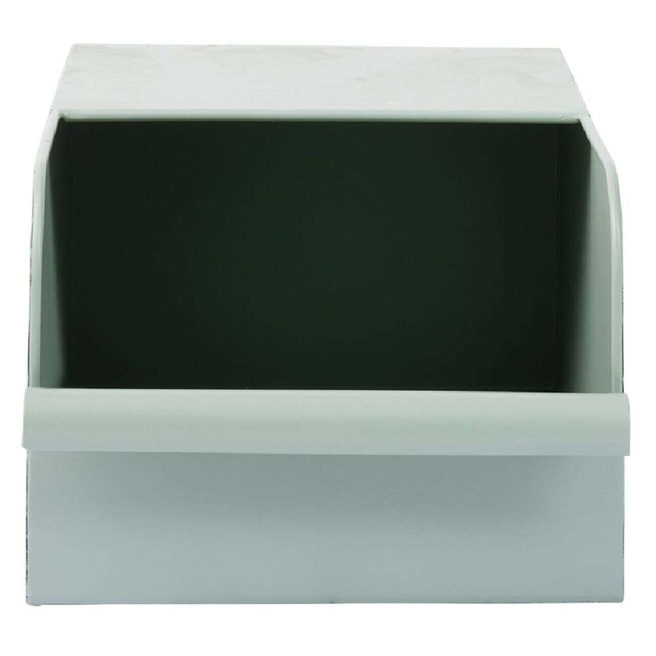 Bac de rangement en métal vert - L17,5 x l25 x H12,5 cm