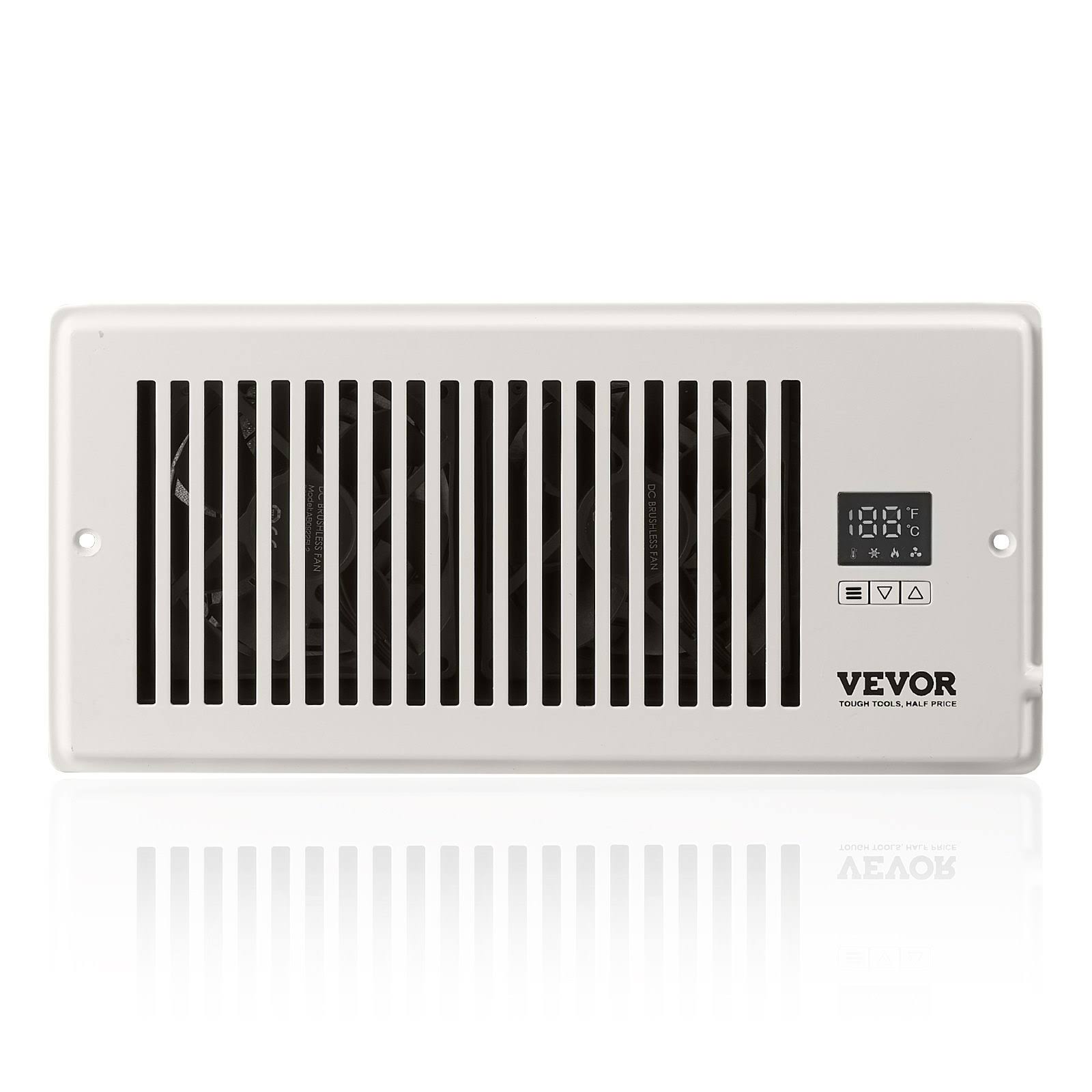 VEVOR Register Booster Fan Quiet Vent Booster Fan Fits 4�� x 10�� Register Holes with Remote Control and Thermostat Control Adjustable Speed for