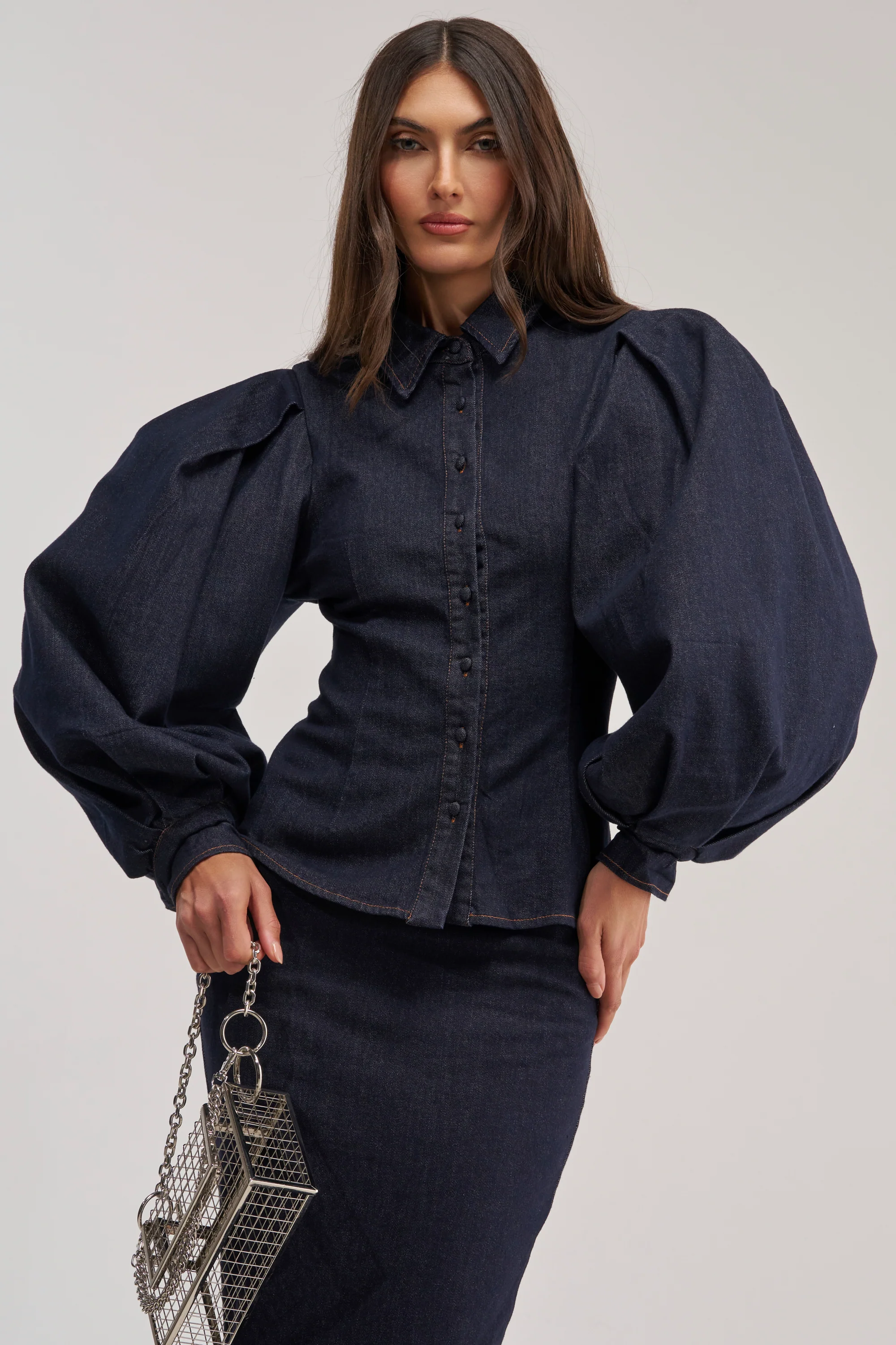 LET'S CHANGE IT UP DENIM BLOUSE - Akira Store