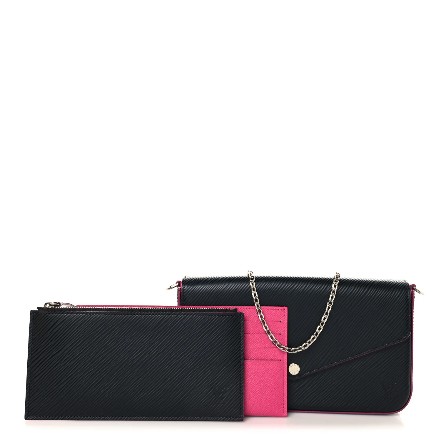 Epi Pochette Felicie Black Hot Pink