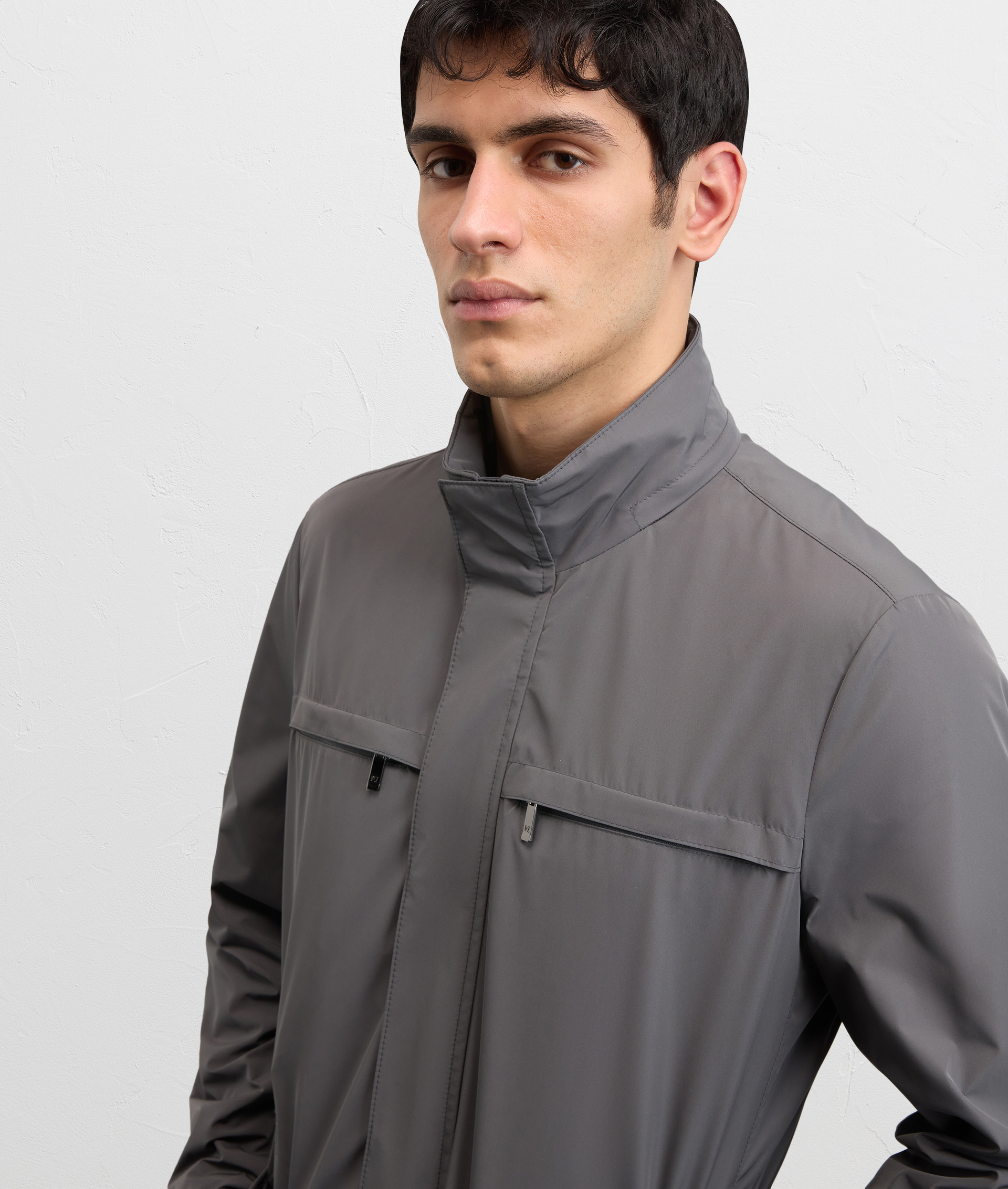 GREY LIGHTWEIGHT WATER REPELLENT POLYESTER FIELD JACKET