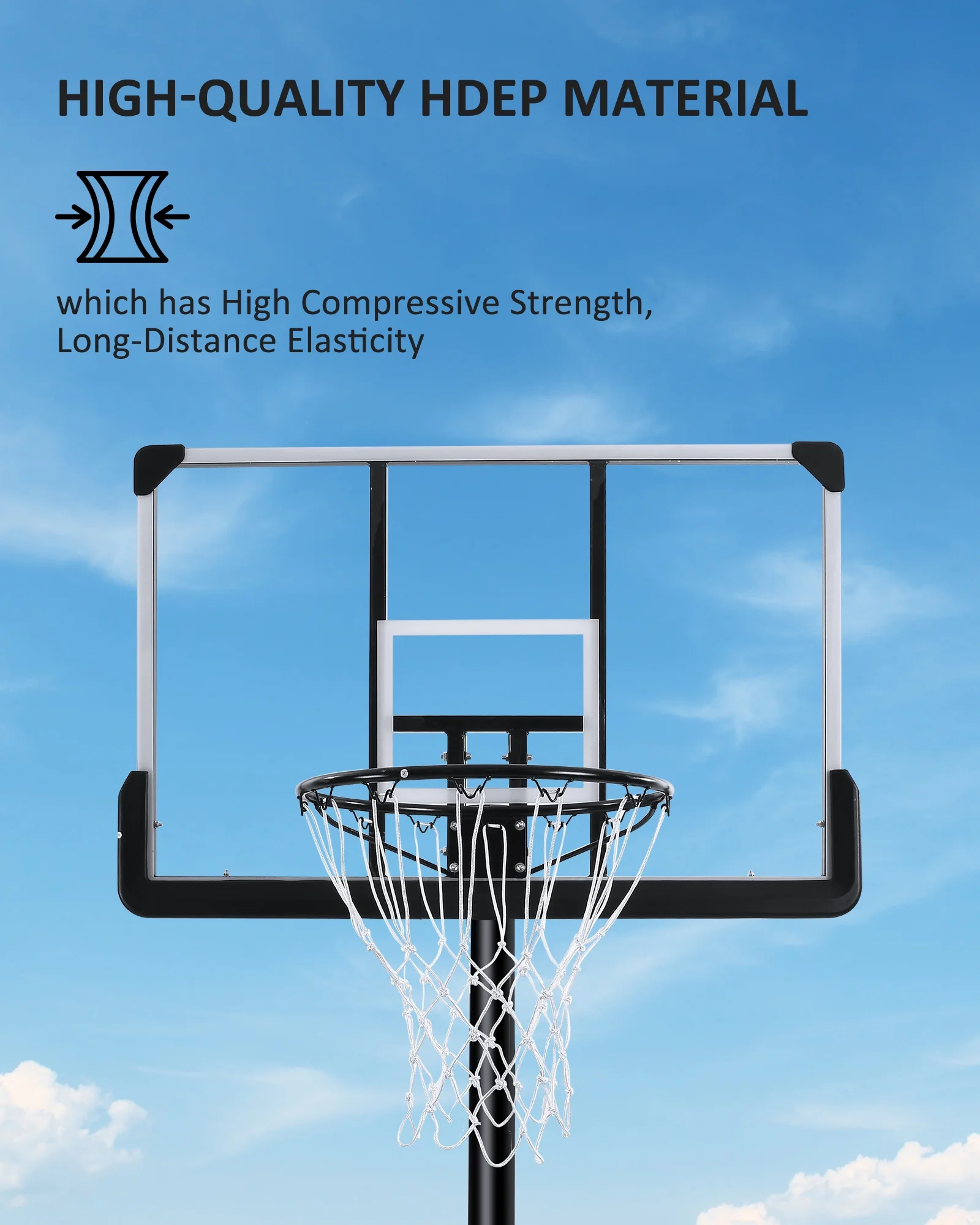 44In Portable Basketball Hoop System 6.5 ft to 10 ft Height Adjustable Basketball Goal with Large Backboard Base and Wheels for Teenagers Adults outdoor Use Fathers Day Gifts - Image 8