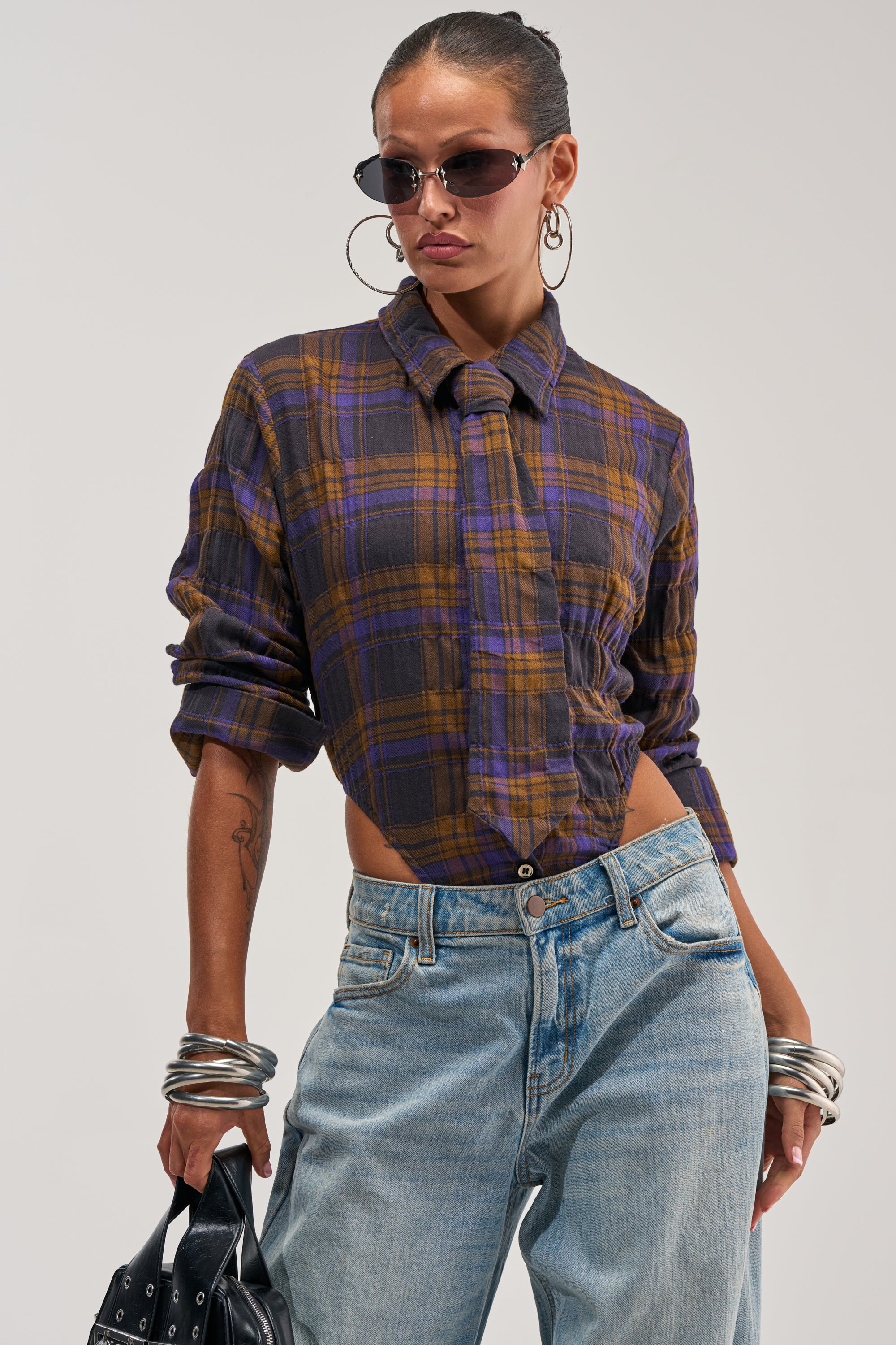 NOW YOU SEE ME PLAID BODYSUIT - Akira Store