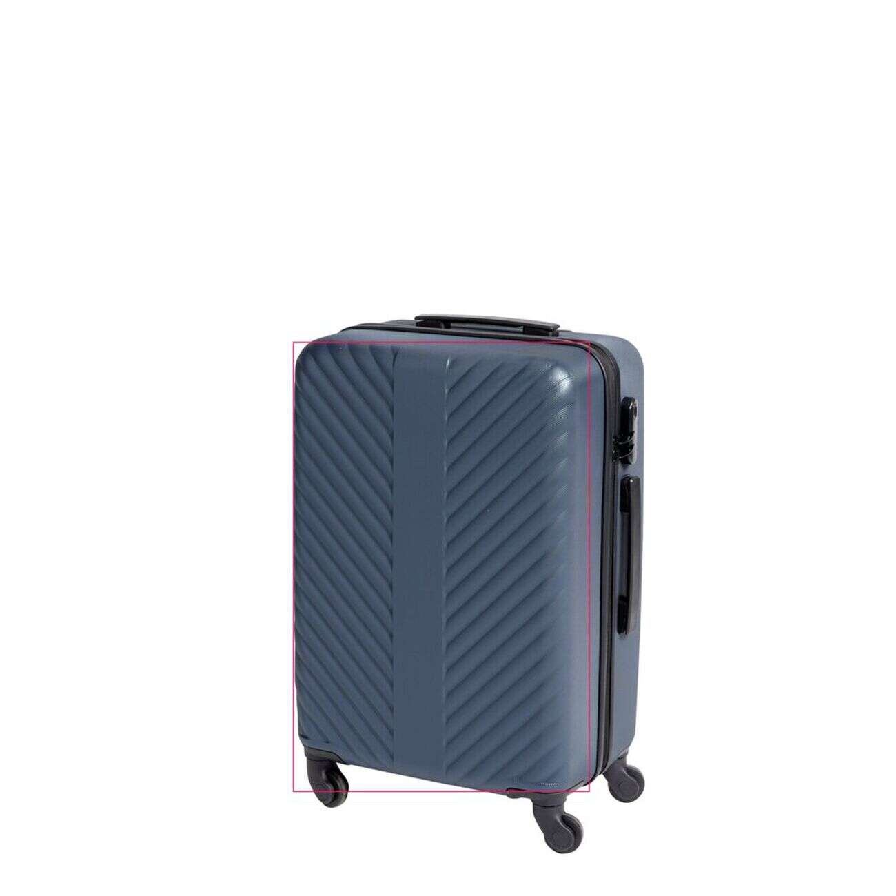 Valise trolley 77L rigide large 4 roues plastique bleu 47,5x28,5xH72cm