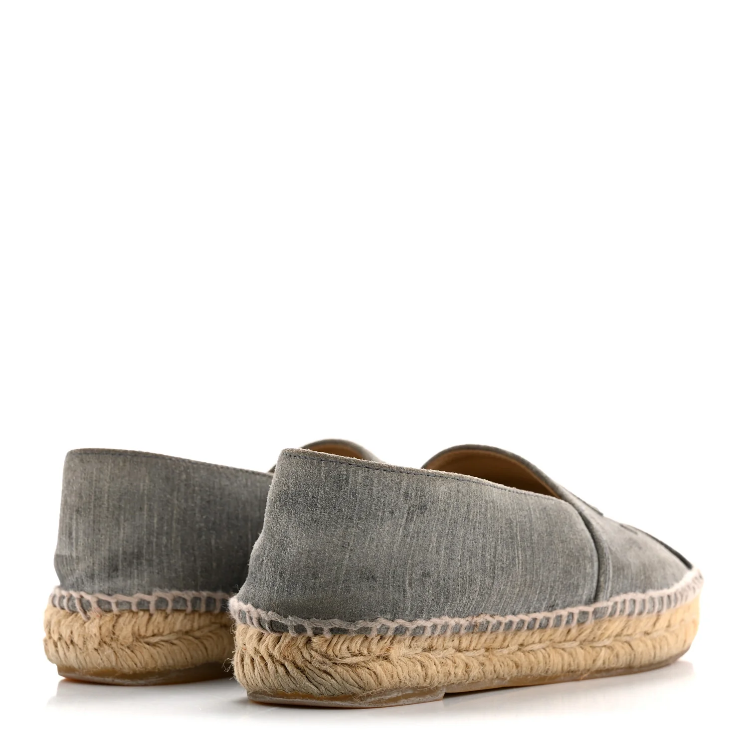 Striated Suede Espadrilles 37 Dark Grey