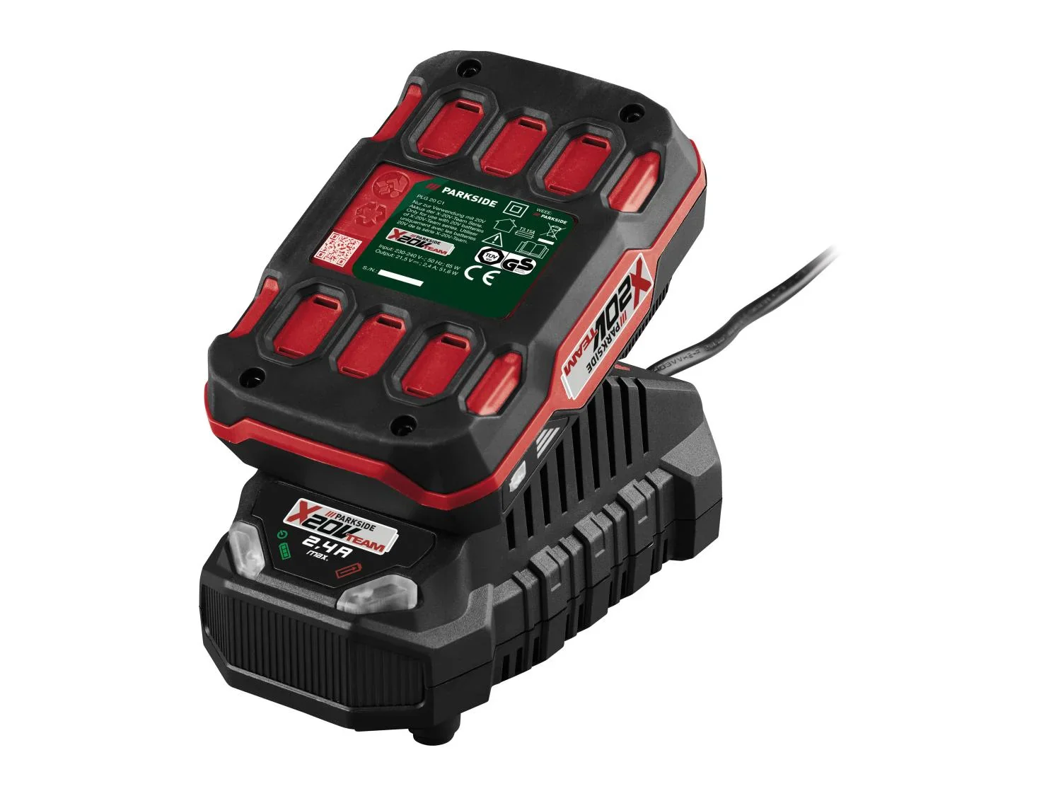 PARKSIDE PERFORMANCE Set perceuse-visseuse  percussion sans fil PSBSAP 20-Li D4 + 2 batteries + chargeur, 20 V