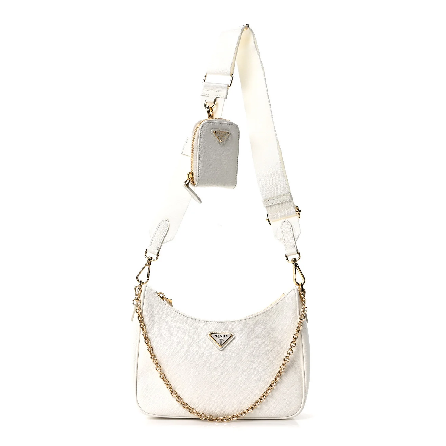 Saffiano Re-Edition 2005 Shoulder Bag White