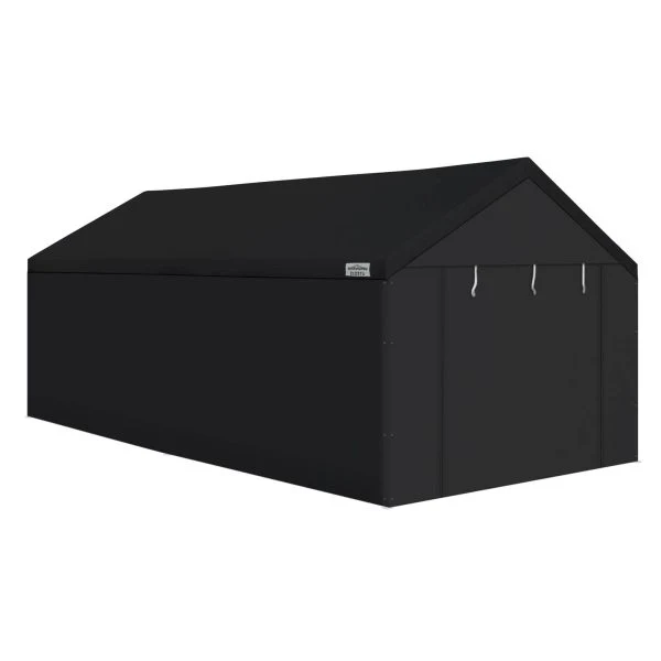 10x20 ft Straight Leg Instant Canopy Tent with Sidewalls, Pop-Up Outdoor Party Shelter & Carport, Black