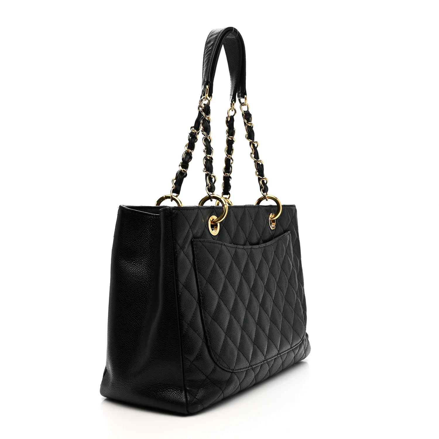 Caviar Quilted Grand Shopping Tote GST Black