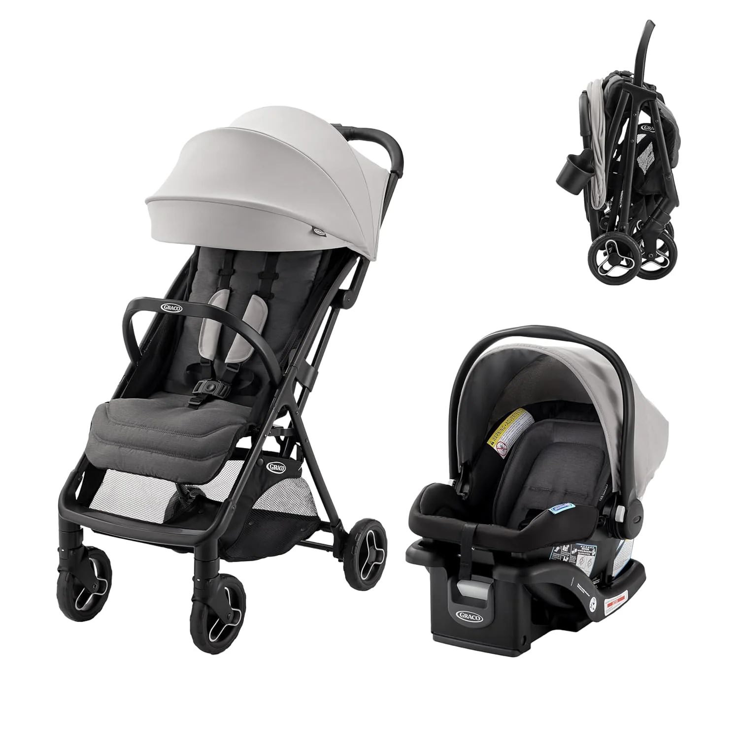 Système de voyage Graco Modes Pramette 3 en 1 : siège auto modulaire, poussette et porte-bébé combinés