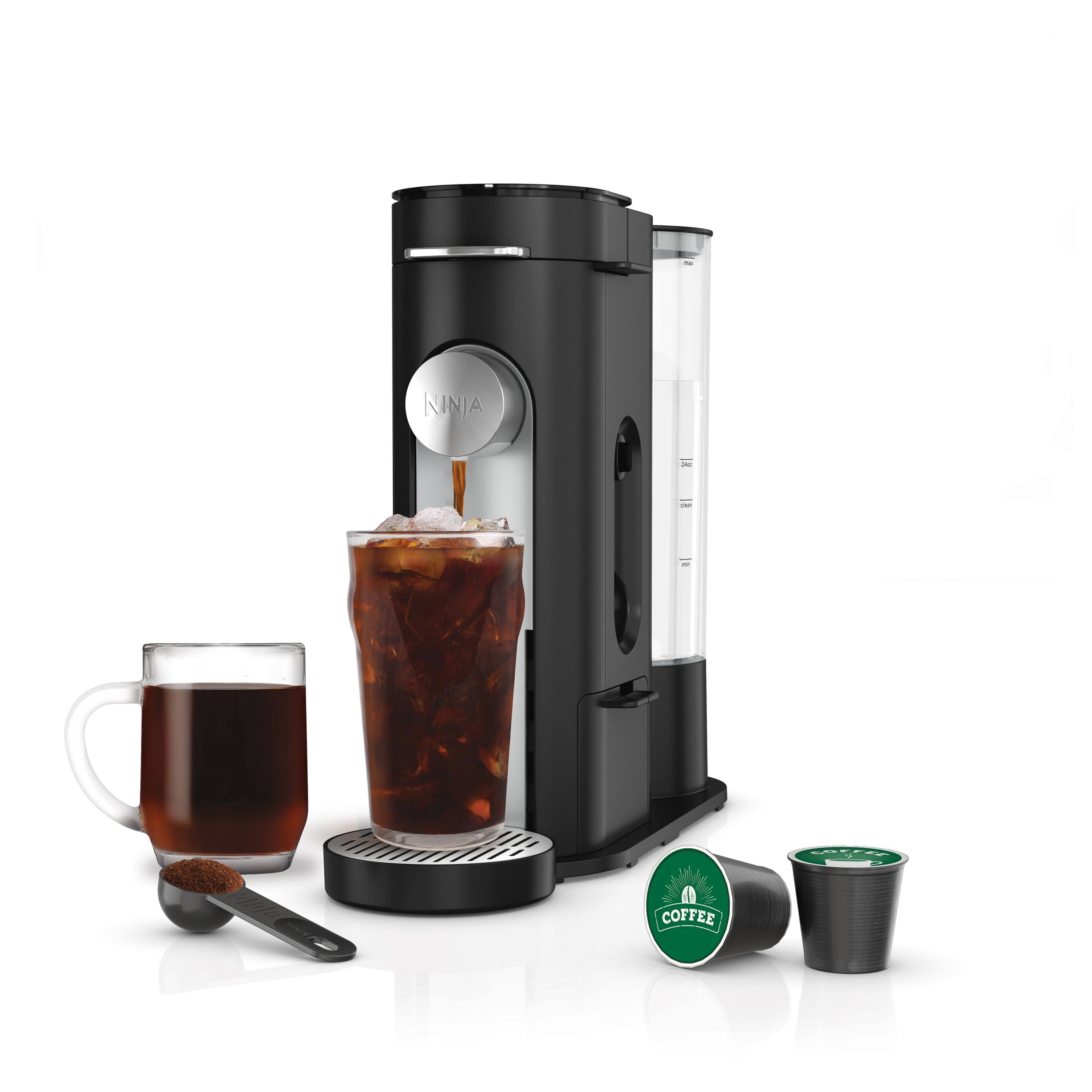 Ninja Pb040 Pods & Grounds Single-Serve Coffee Maker, K-Cup Pod Compatible, 56 oz. Reservoir, 6 oz. Cup to 24 oz. Travel Mug Brew Sizes, Iced Coffee