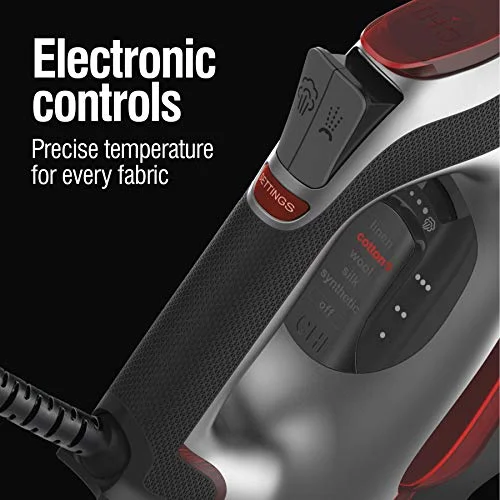 CHI Electronic Steam Iron with Titanium Infused Ceramic Soleplate, Adjustable Steam Lever, Professional Grade