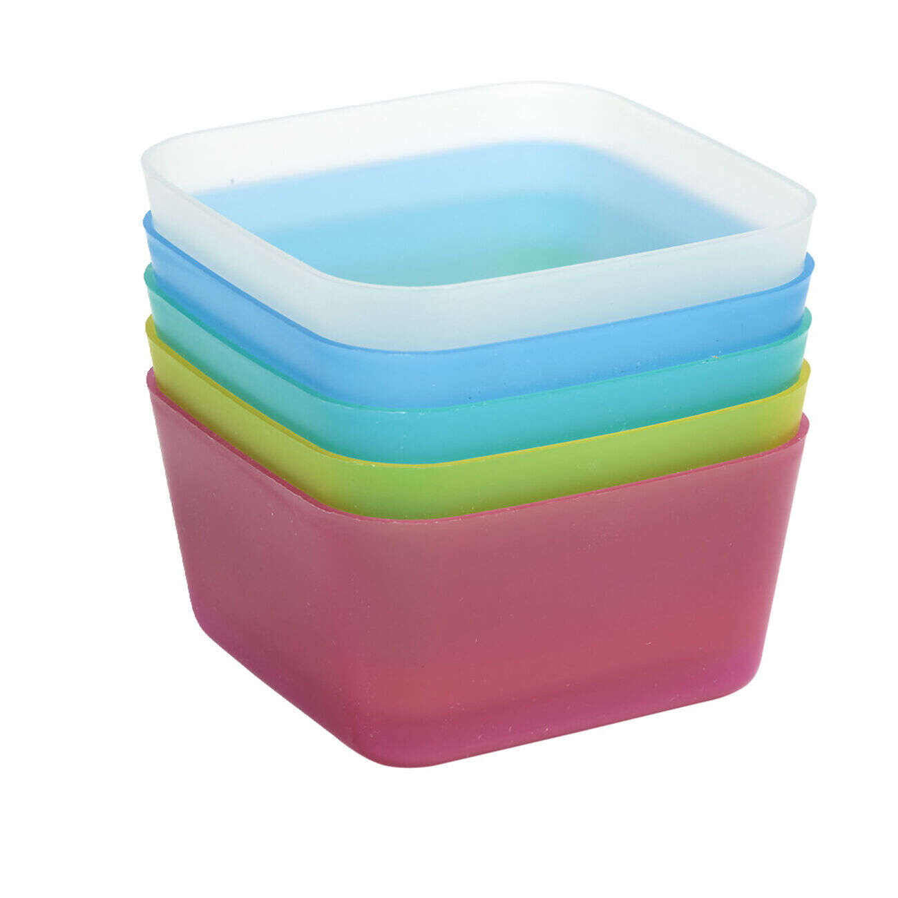 Panière de rangement x5 plastique multicolore 8,6x8,6xH4,5cm