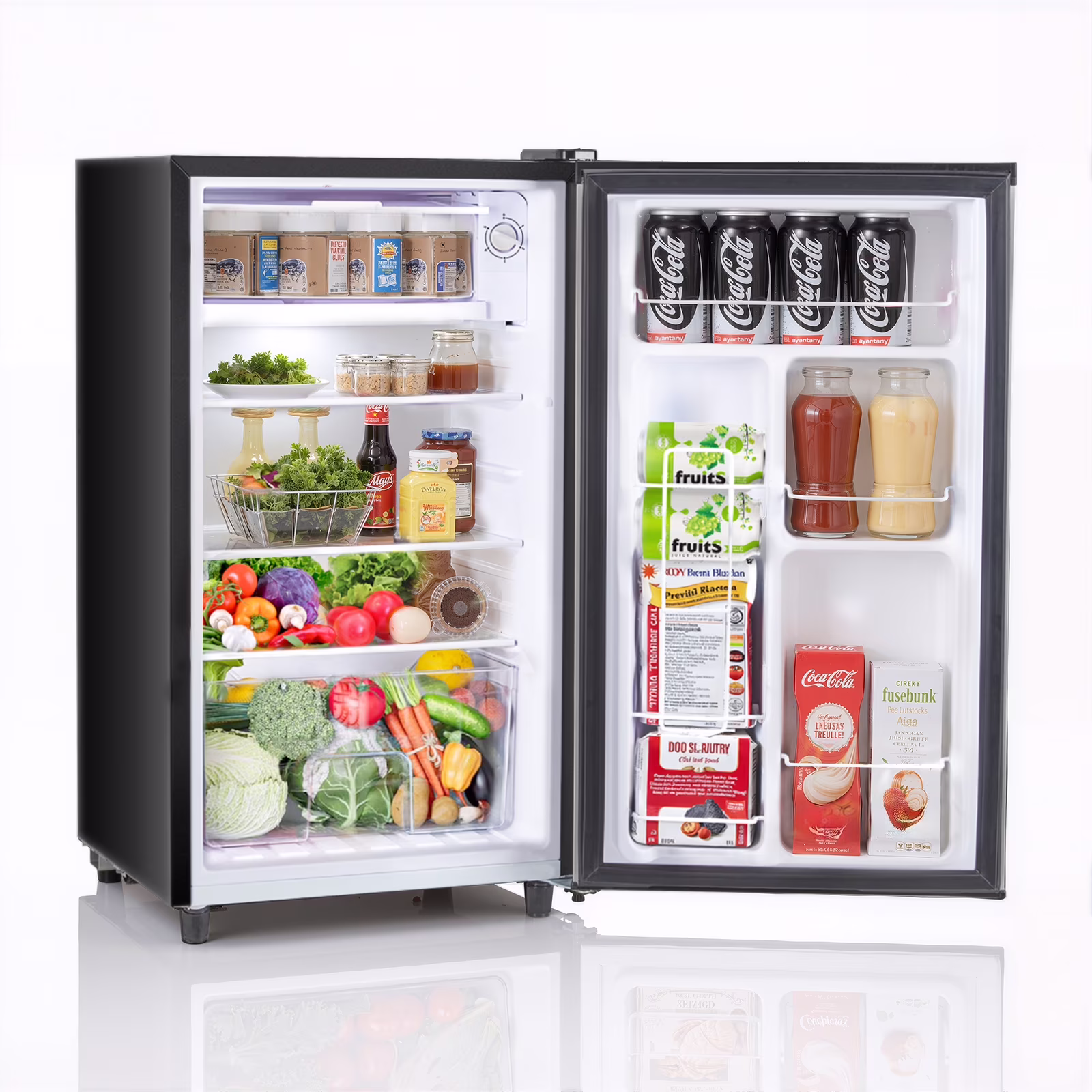 Upgraded Mini Fridge with Freezer, Compact Single Door, 3.2 Cu.Ft , Adjustable Thermostat, Low Noise, Perfect for Bedroom, Dorm, Office, 17.5" D x 17.7" W x 31.5" H, Black(Black) - Image 3