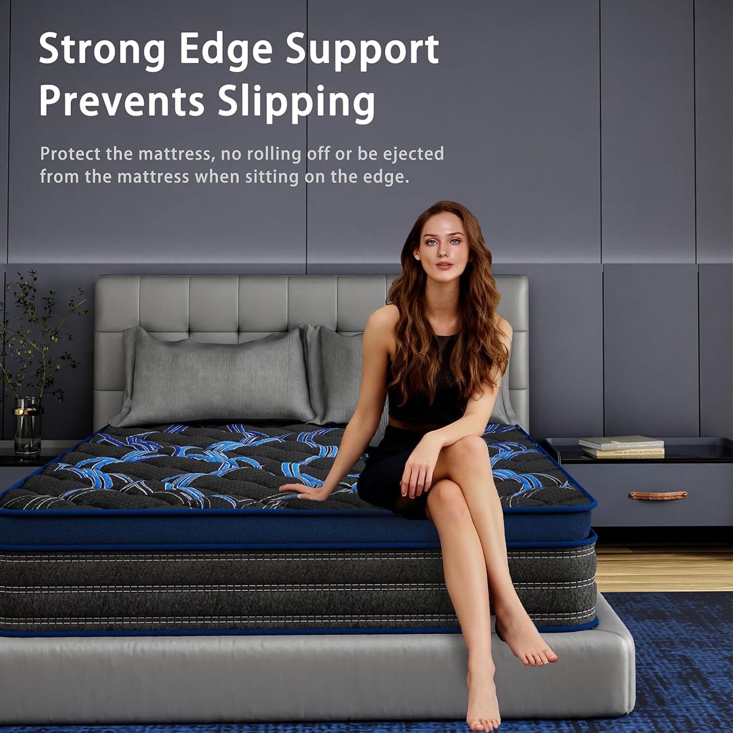King Size Mattress 10 Inch, Hybrid Memory Foam Mattress with Zoned Pocket Coils Support and Motion Isolation Design, Strengthen Edge Support,CertiPUR-US Certified, Medium Firm in a Box