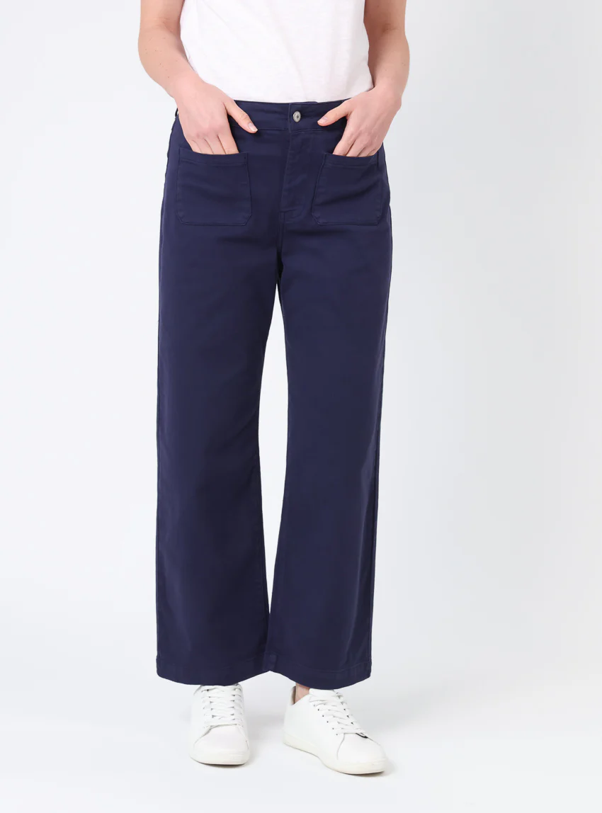 Pantalon femme 7/8ème bleu marine