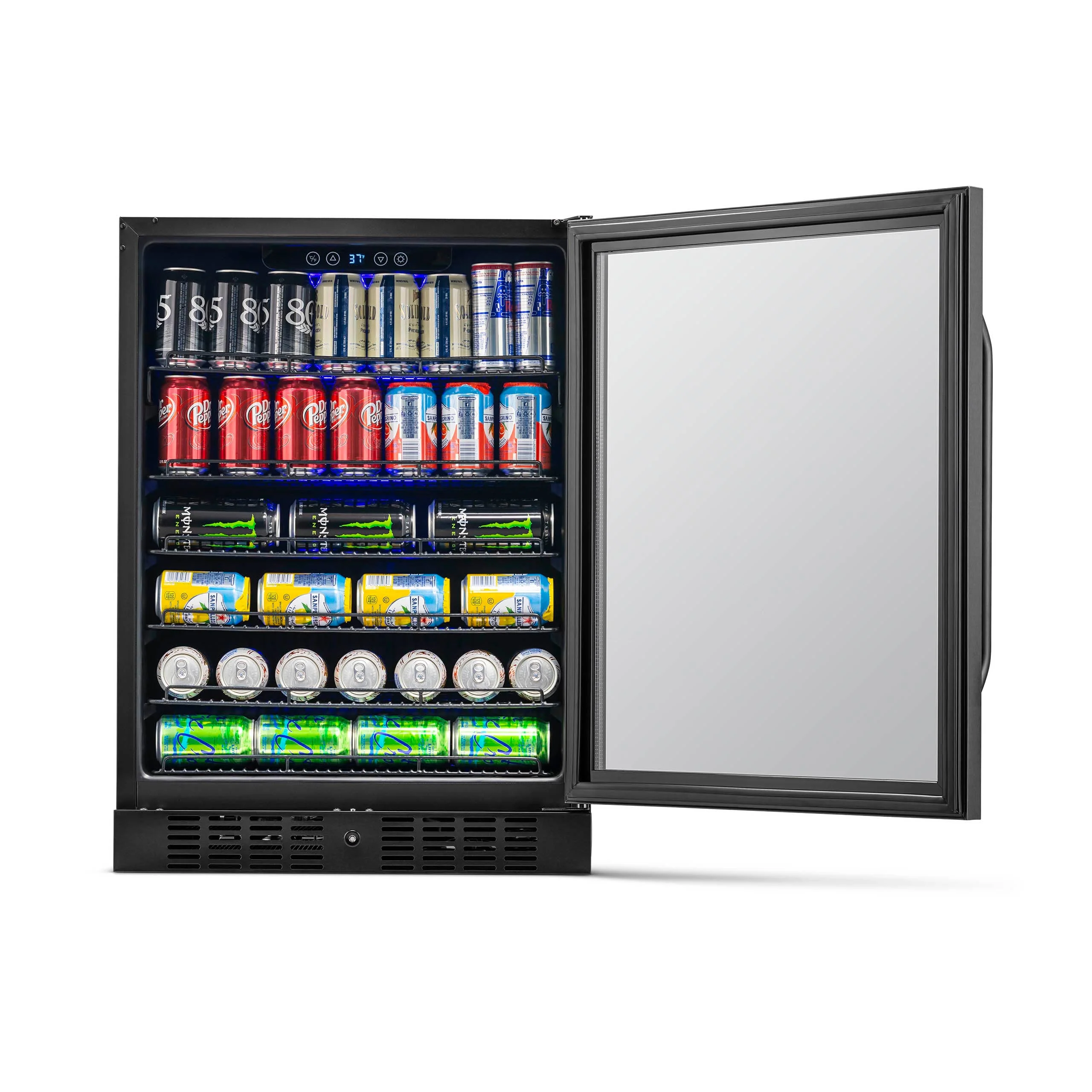 Newair 177-Can Built-In Black Beverage Fridge - 24