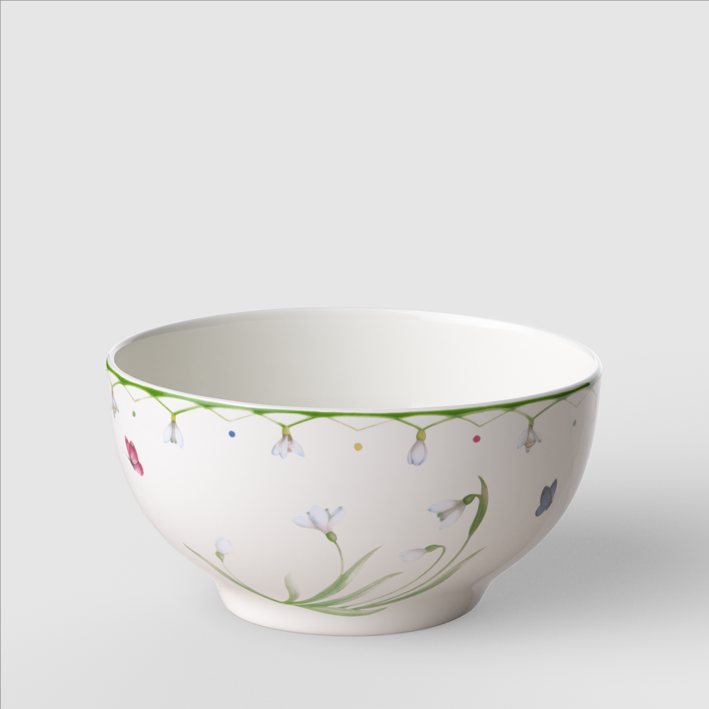 Colourful Spring Serving Bowl - Green, 17 oz, Premium Porcelain