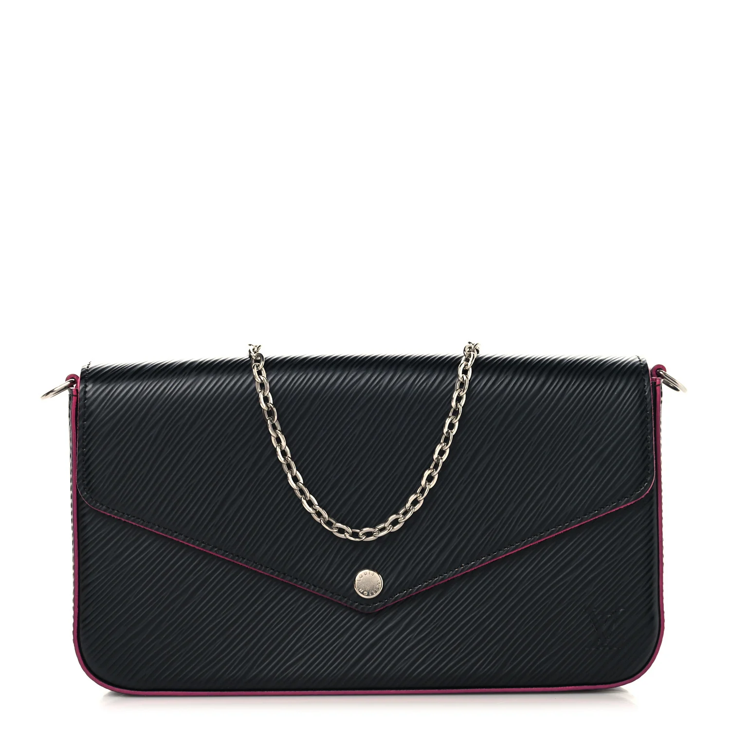 Epi Pochette Felicie Black Hot Pink