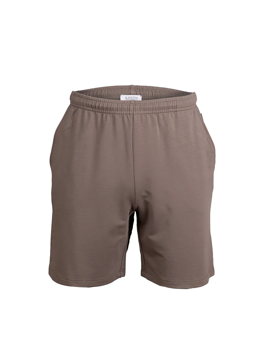 Bermuda homme coton gris taupe