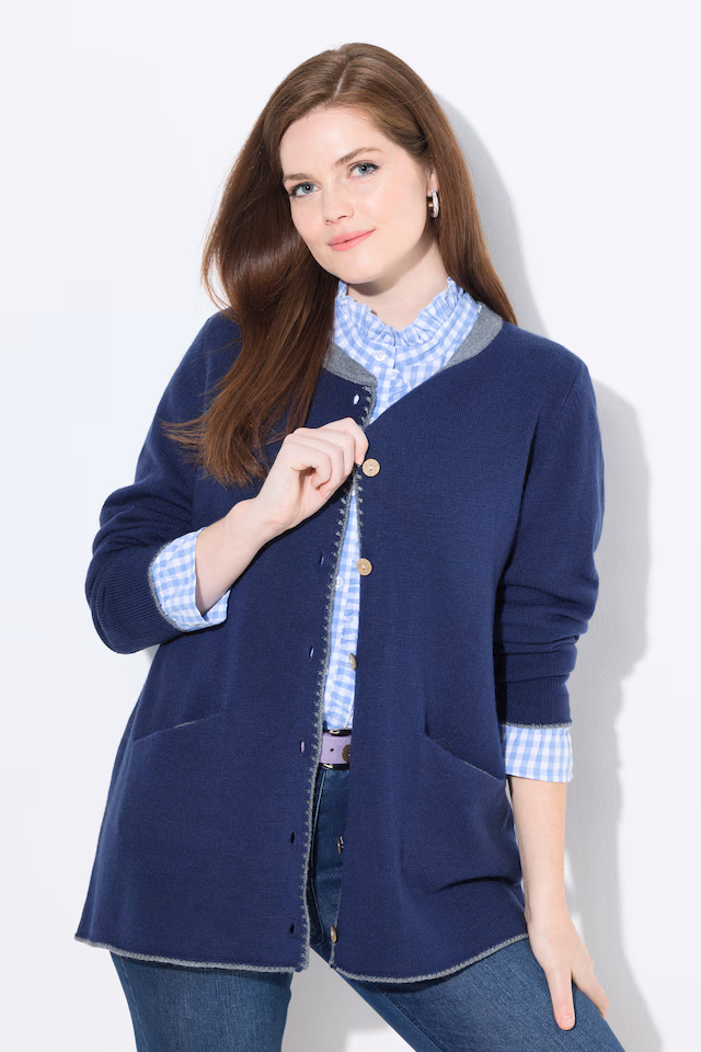 Traditional Button Front Long Sleeve Cardigan