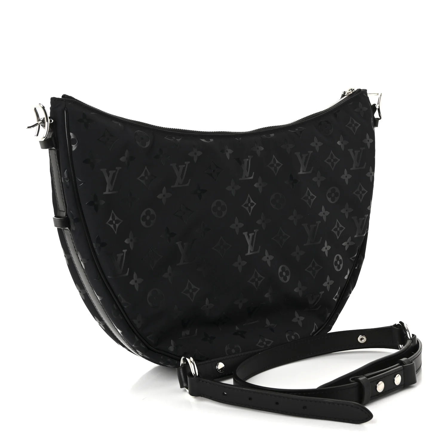 Nylon Monogram Loop Pocket Hobo Polar Night