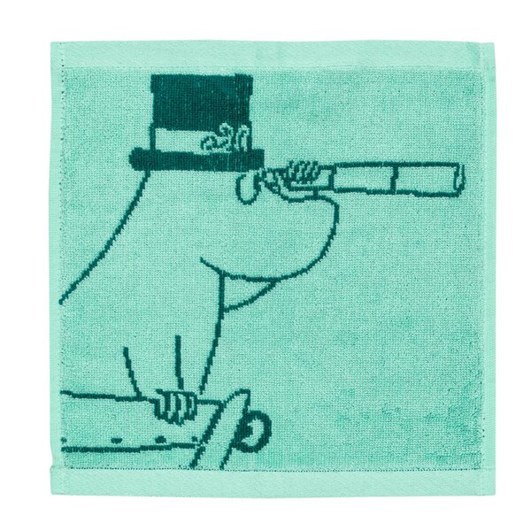 Mummi håndkle 25x25 cm Mummipappa blågrønn