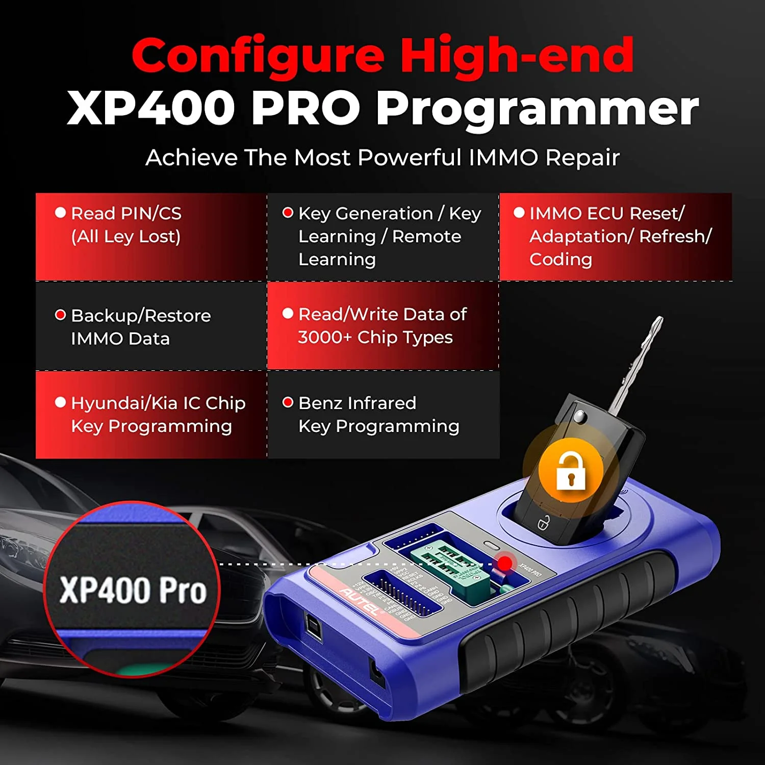 Autel Maxiim IM608 II Key Fob Car Diagnostic Scan Tool with XP400 PRO, Advanced, CANFD/Doip, with Free MKPA - KIT, G - BOX2 & APB112