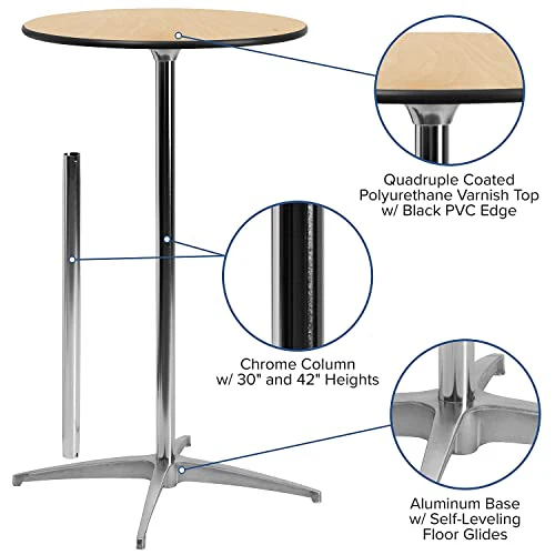 Flash Furniture Lars 36'' Round Wood Cocktail Table