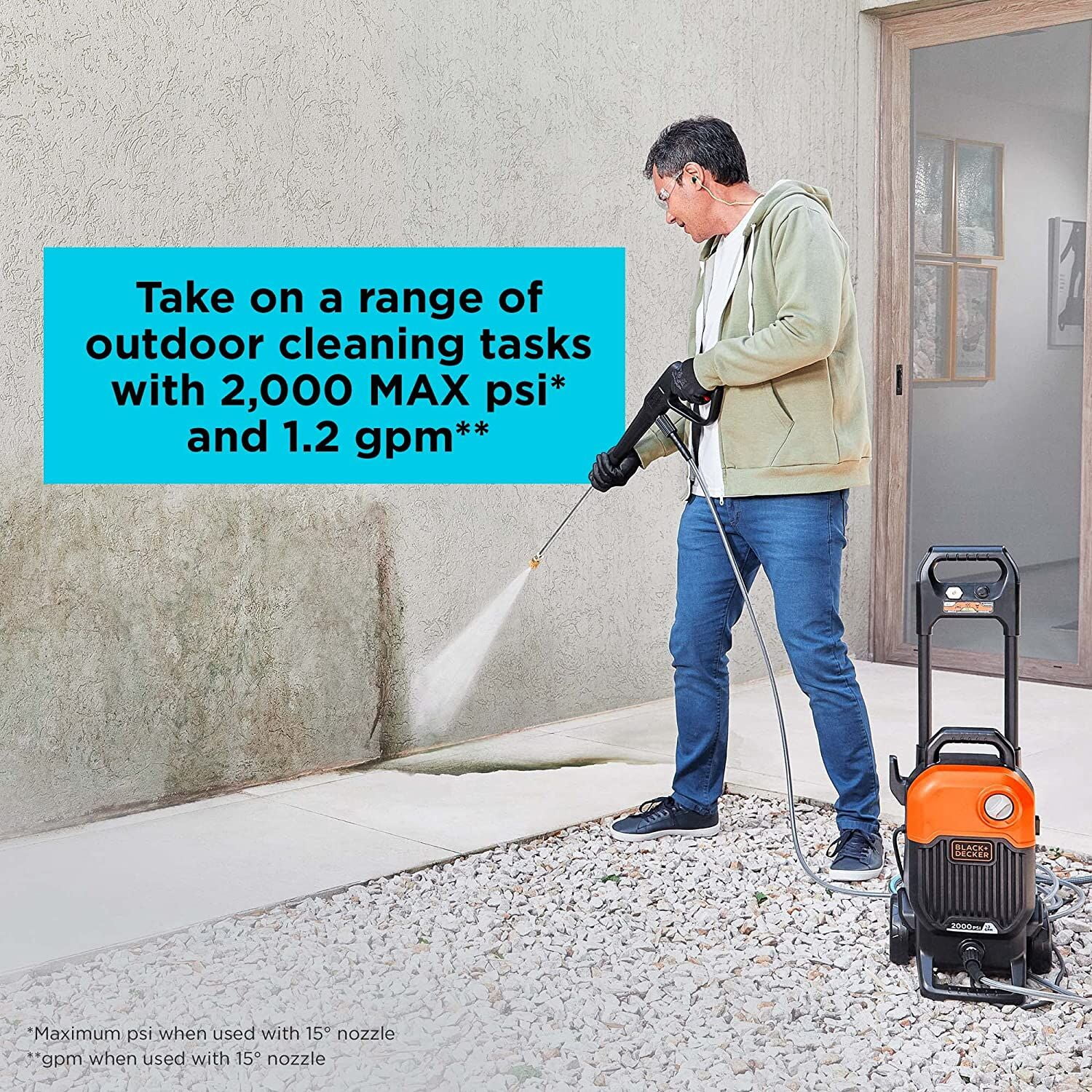 BLACK+DECKER 2000 Psi 1.2 Gpm Pressure Washer, (BEPW2000)
