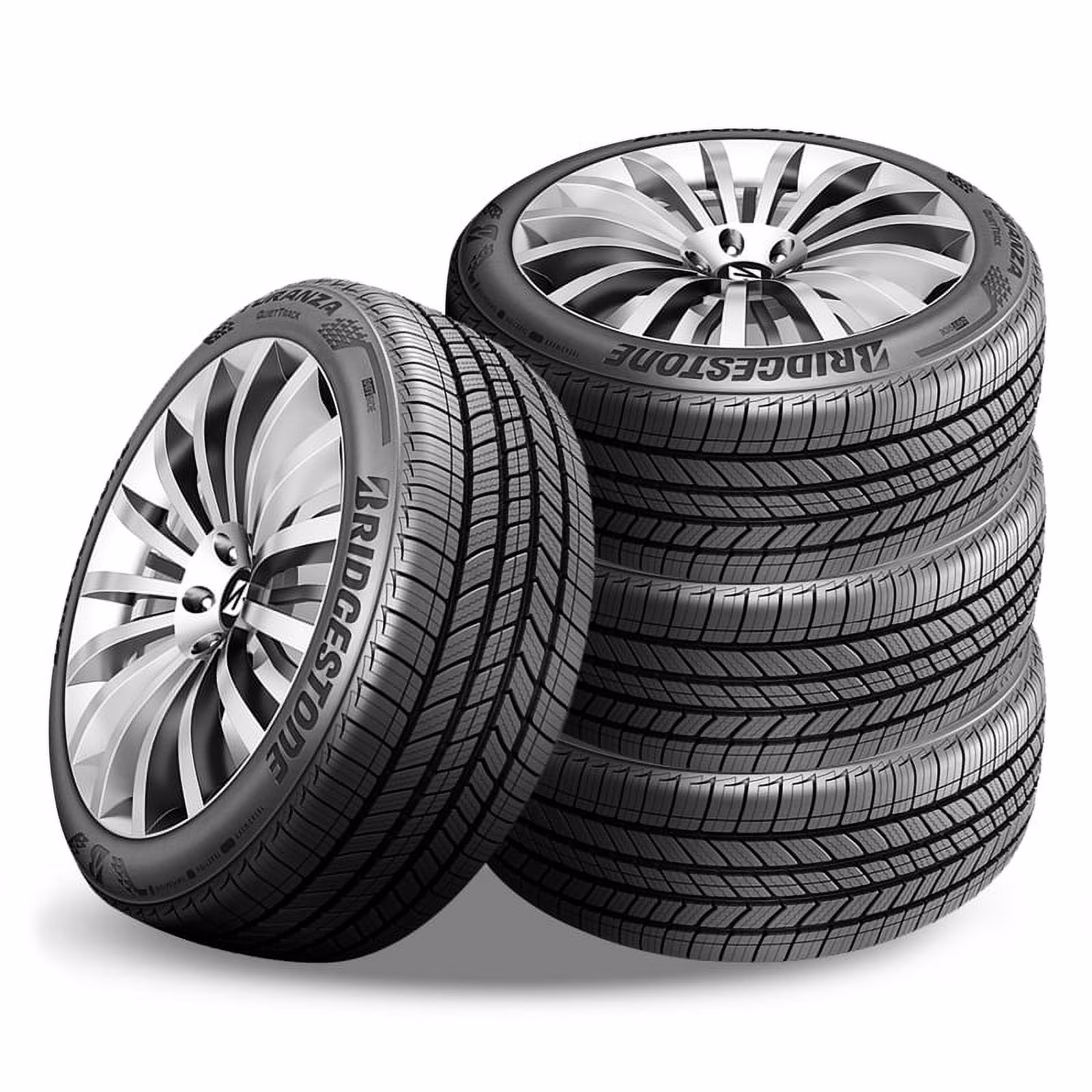 Set of 4 Bridgestone Turanza Quiettrack 215/55R17 94V 800AA Tires 80K Mileage Warranty BR000067 / 215/55/17 / 2155517